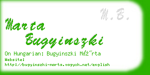 marta bugyinszki business card